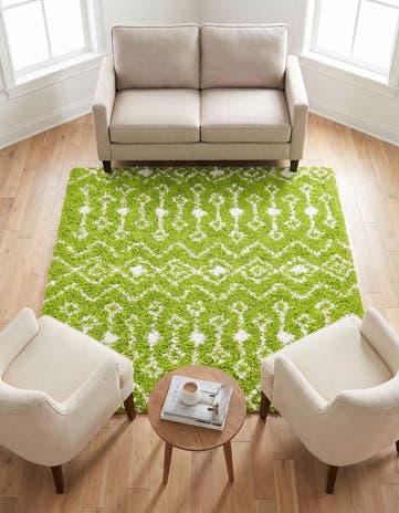 5' 3 x 5' 3 Moroccan Trellis Shag Square Rug