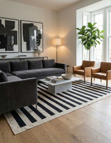 6' 6 x 9' 9 Hand Woven Kilim Modern Wool Rug