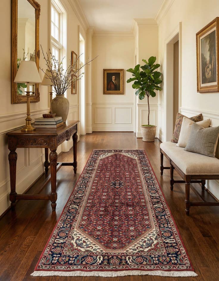 Detail image of 5' 3 x 11' 2 Hand Knotted Bidjar Wool Runner Rug