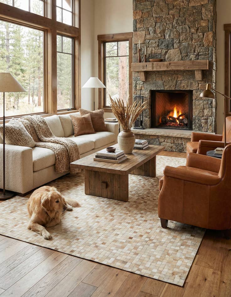 Detail image of  8' 1 x 10' Cowhide - Patchwork Rug