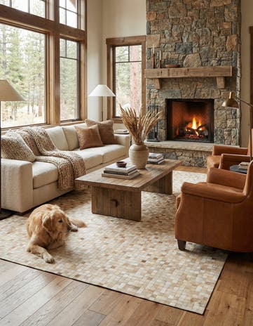 8' 1 x 10' Cowhide - Patchwork Rug