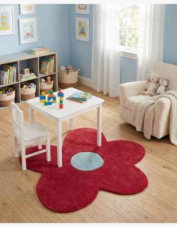 3' 1 x 3' 1 Happy Rugs Funky Flower Wool Round