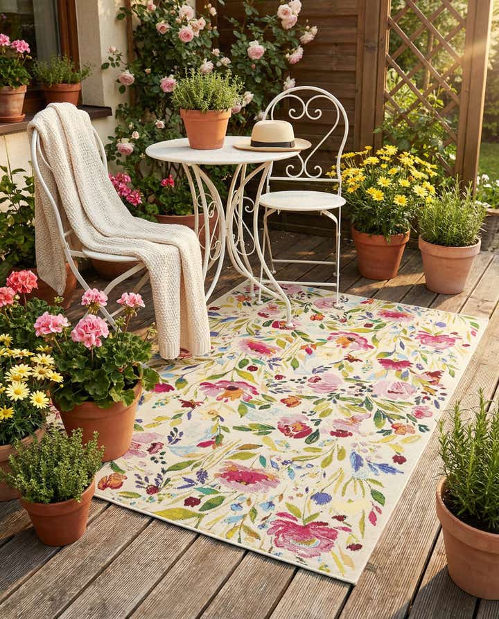 4' x 6' Easy-Clean Botanical Indoor / Outdoor Rug