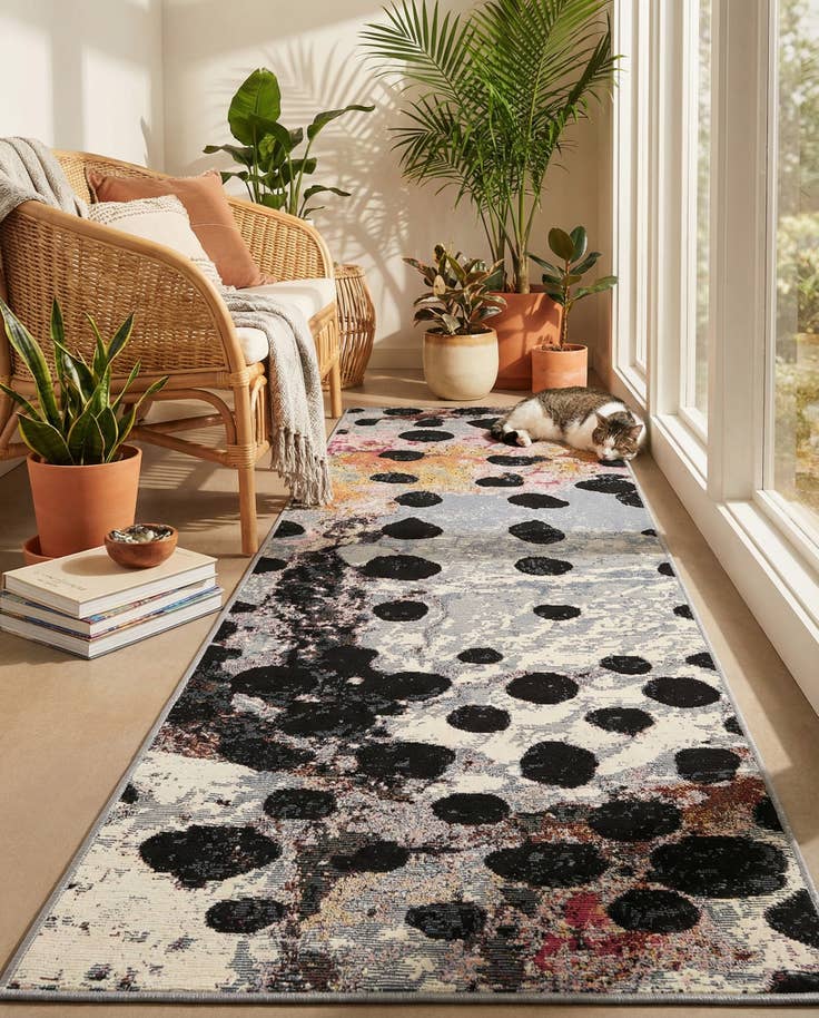 Detail image of 2' x 6' Easy-Clean Modern Indoor / Outdoor Runner Rug