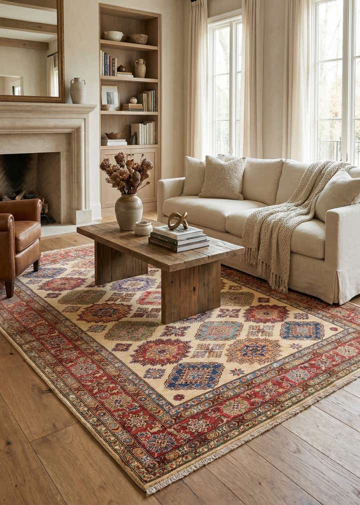 6' x 7' 11 Hand Knotted Kazak Oriental Rug