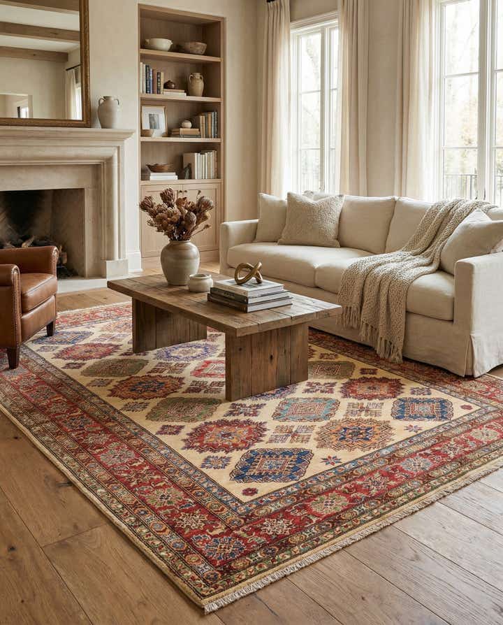 6' x 7' 11 Hand Knotted Kazak Oriental Rug