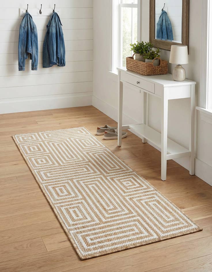 Detail image of 2' x 4'  Washable Modern Indoor / Outdoor Runner Rug