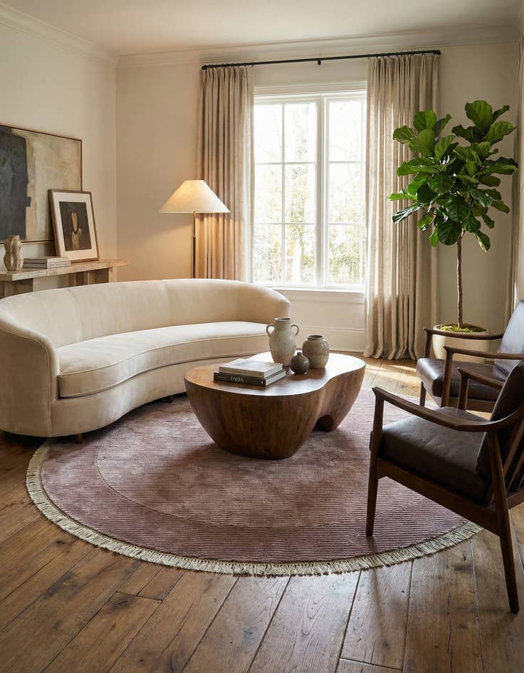 Detail image of 6' 7 x 6' 7  Hand Knotted Darya Wool Round Rug