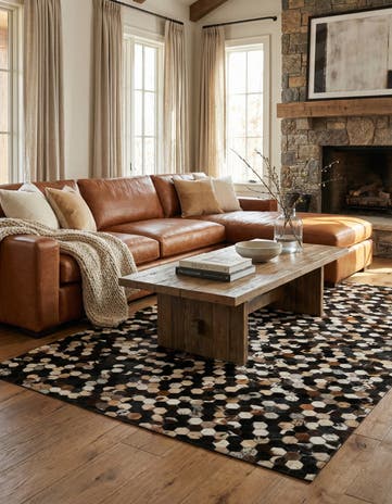 5' x 7' 11 Cowhide - Patchwork Rug