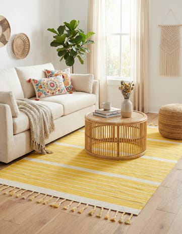 5' 1 x 8' Hand Woven Chindi Cotton Rug