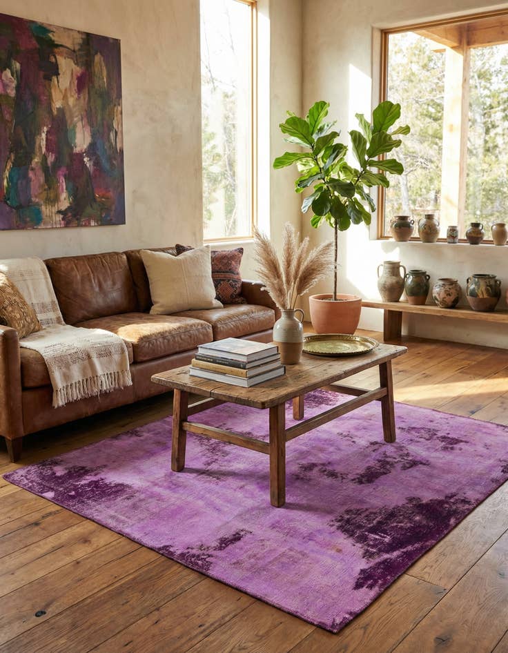 Detail image of 6' x 6' 3  Hand Knotted Ultra Vintage Persian Wool Square Rug