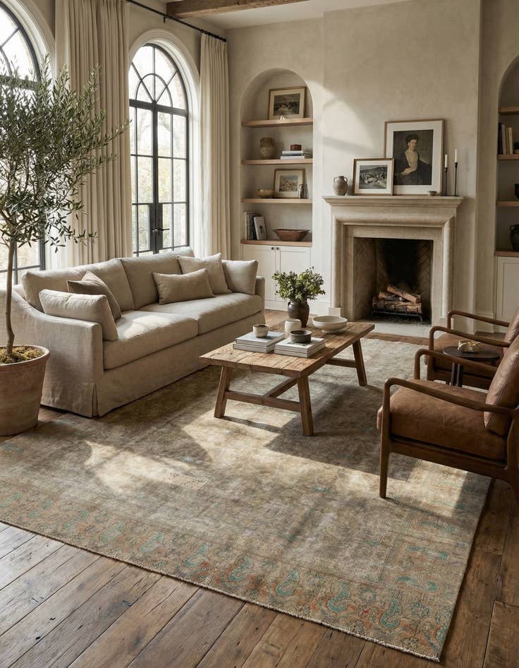 Detail image of 9' 7 x 12' 2  Hand Knotted Ultra Vintage Persian Wool Rug