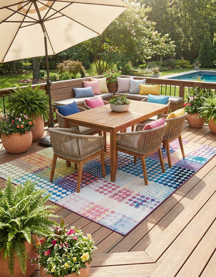 8' x 8' Easy-Clean Modern Indoor / Outdoor...