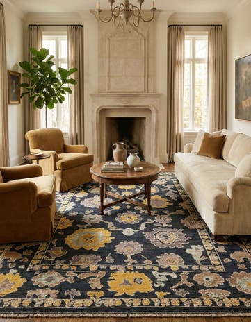 9' x 12' 7 Hand Knotted Oushak Wool Rug