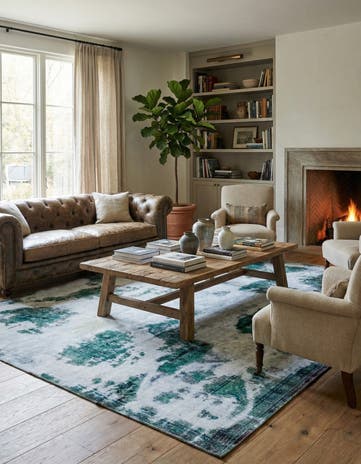 9' 2 x 10' 6 Hand Knotted Ultra Vintage Persian Wool Square Rug