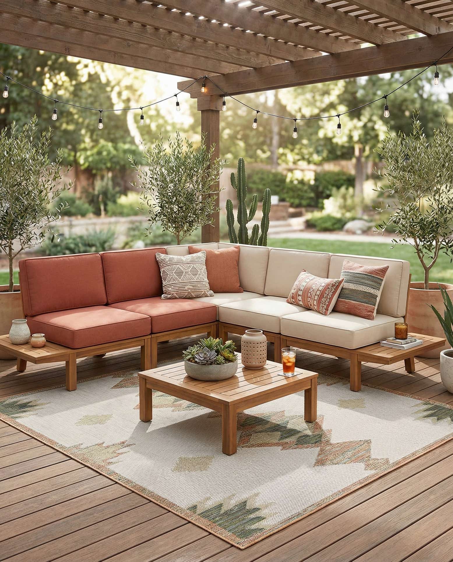 7' 10 x 7' 10 Easy-Clean Baja Indoor / Outdoor Square Rug