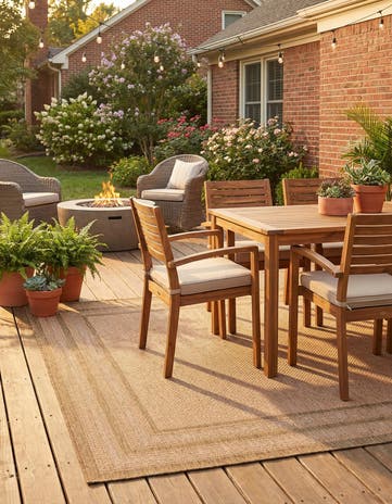 7' x 10' Easy-Clean Border Indoor / Outdoor Rug