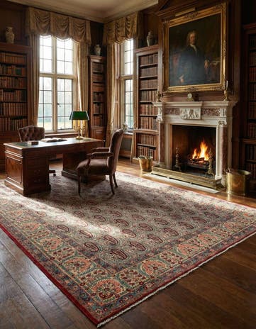 9' 6 x 13' 11 Hand Knotted Ghom Persian Wool Rug