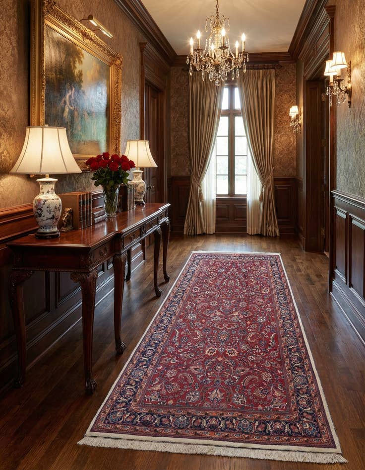 Detail image of  6' 6 x 11' 7 Mashad Wool Runner Rug