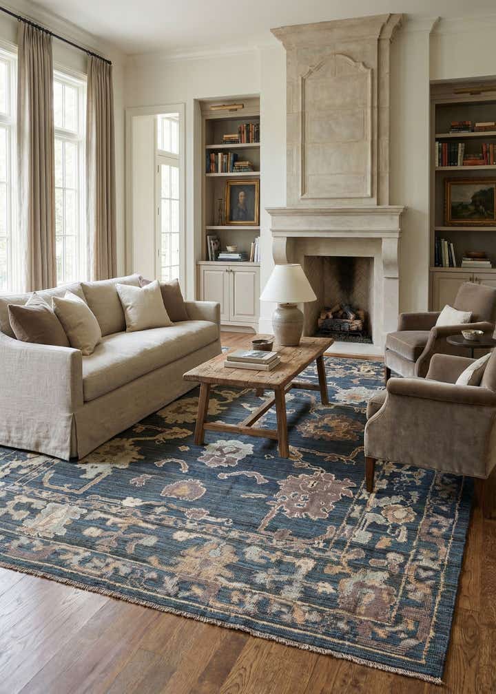 9' 1 x 12' 1 Hand Knotted Oushak Wool Rug