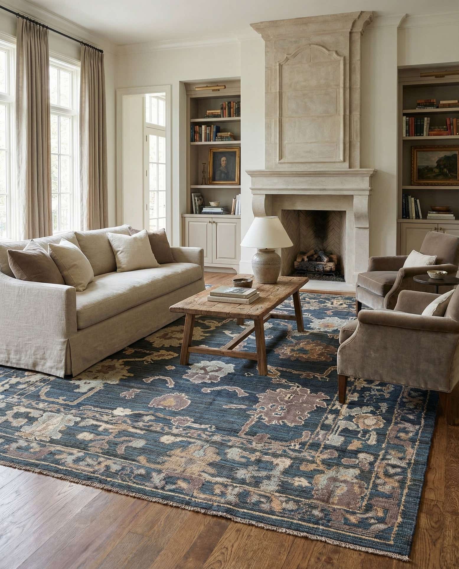 9' 1 x 12' 1 Hand Knotted Oushak Wool Rug
