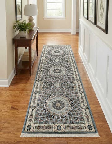 Blue Nain Design Runner Rug