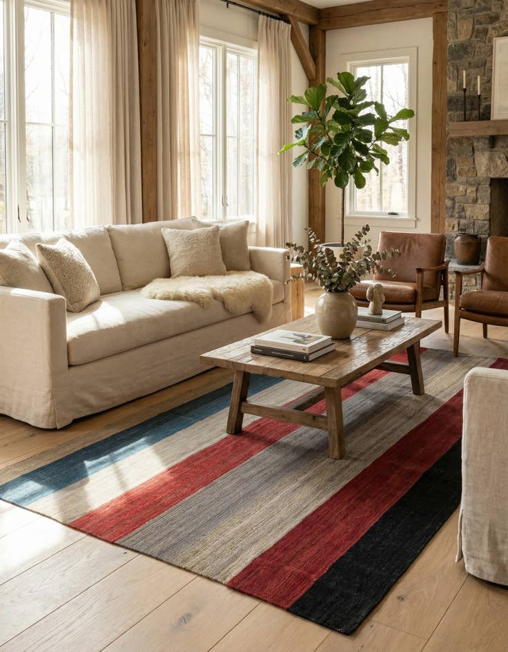 Detail image of 6' x 12' 6  Hand Woven Kilim Modern Wool Runner Rug