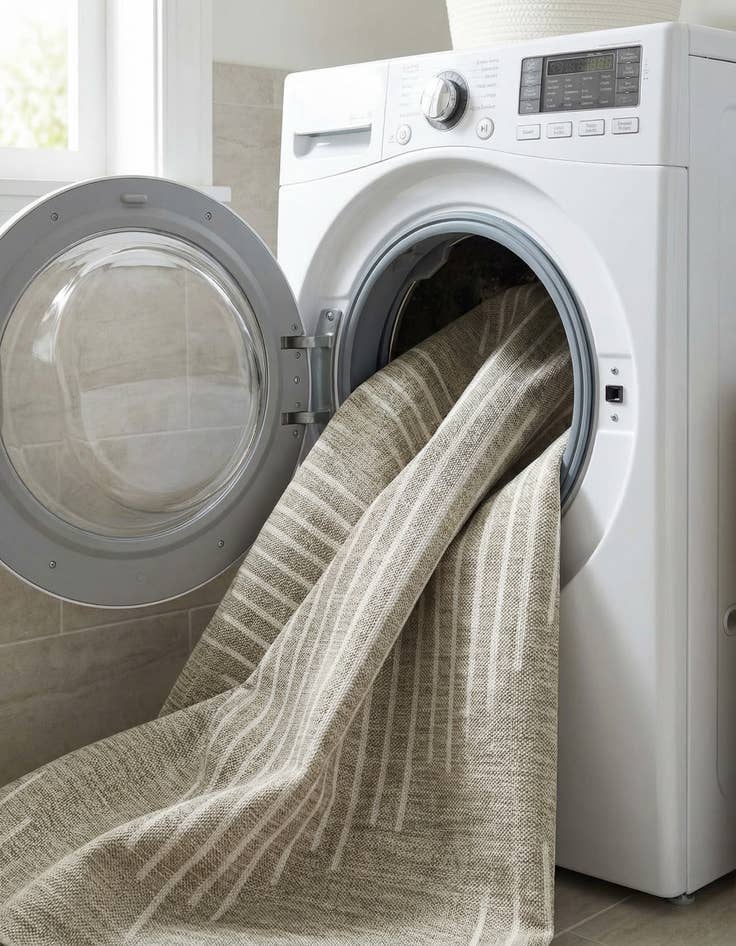 Detail image of 7' 10 x 7' 10  Washable Modern Indoor / Outdoor Round Rug