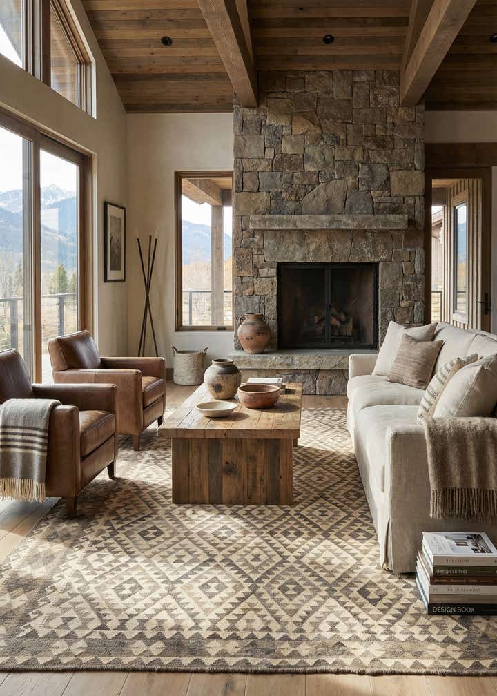 6' 10 x 9' 10 Hand Woven Kilim Maymana Wool Rug