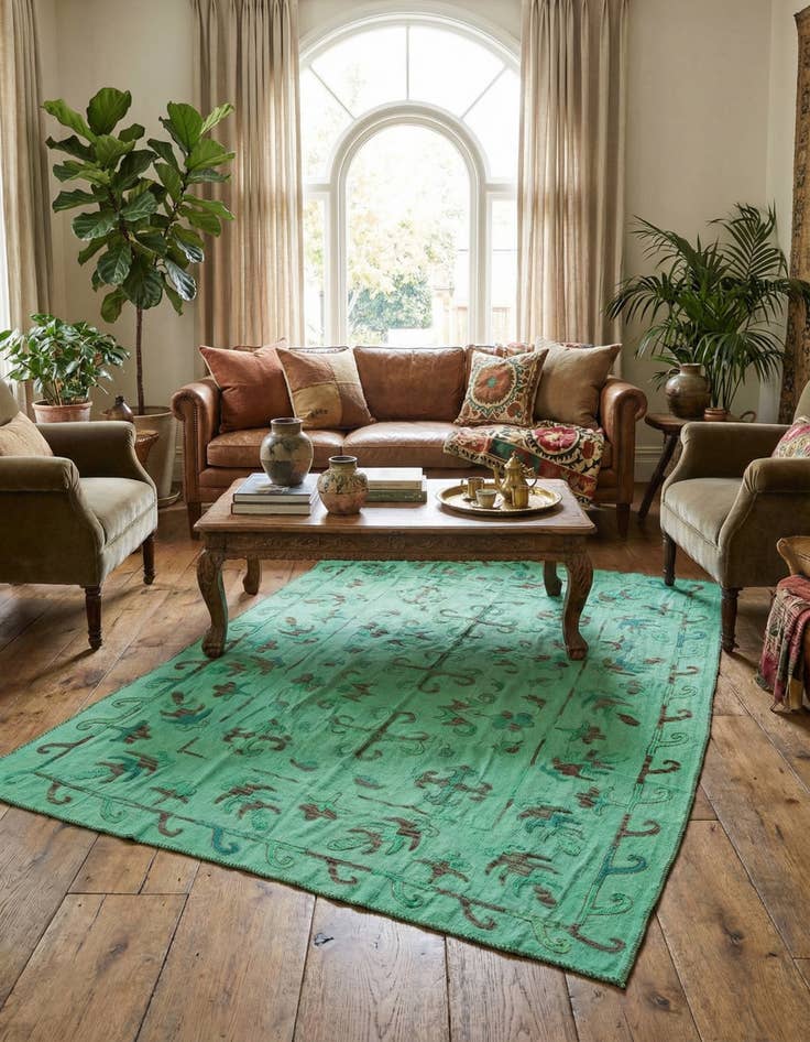 Detail image of 5' 7 x 7' 7  Hand Woven Kilim Suzani Wool Rug