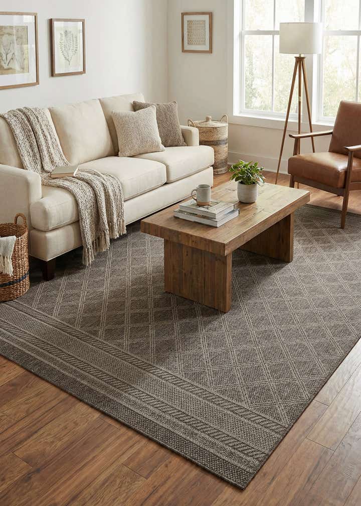 7' 1 x 10' Easy-Clean Trellis Indoor / Outdoor Rug