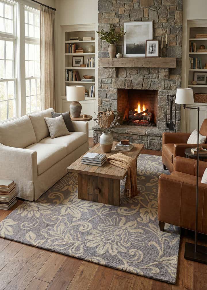 5' x 8' 1 Agra Wool Rug