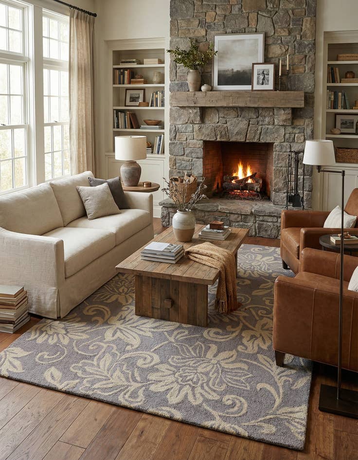 Detail image of 5' x 8' 1 Agra Wool Rug