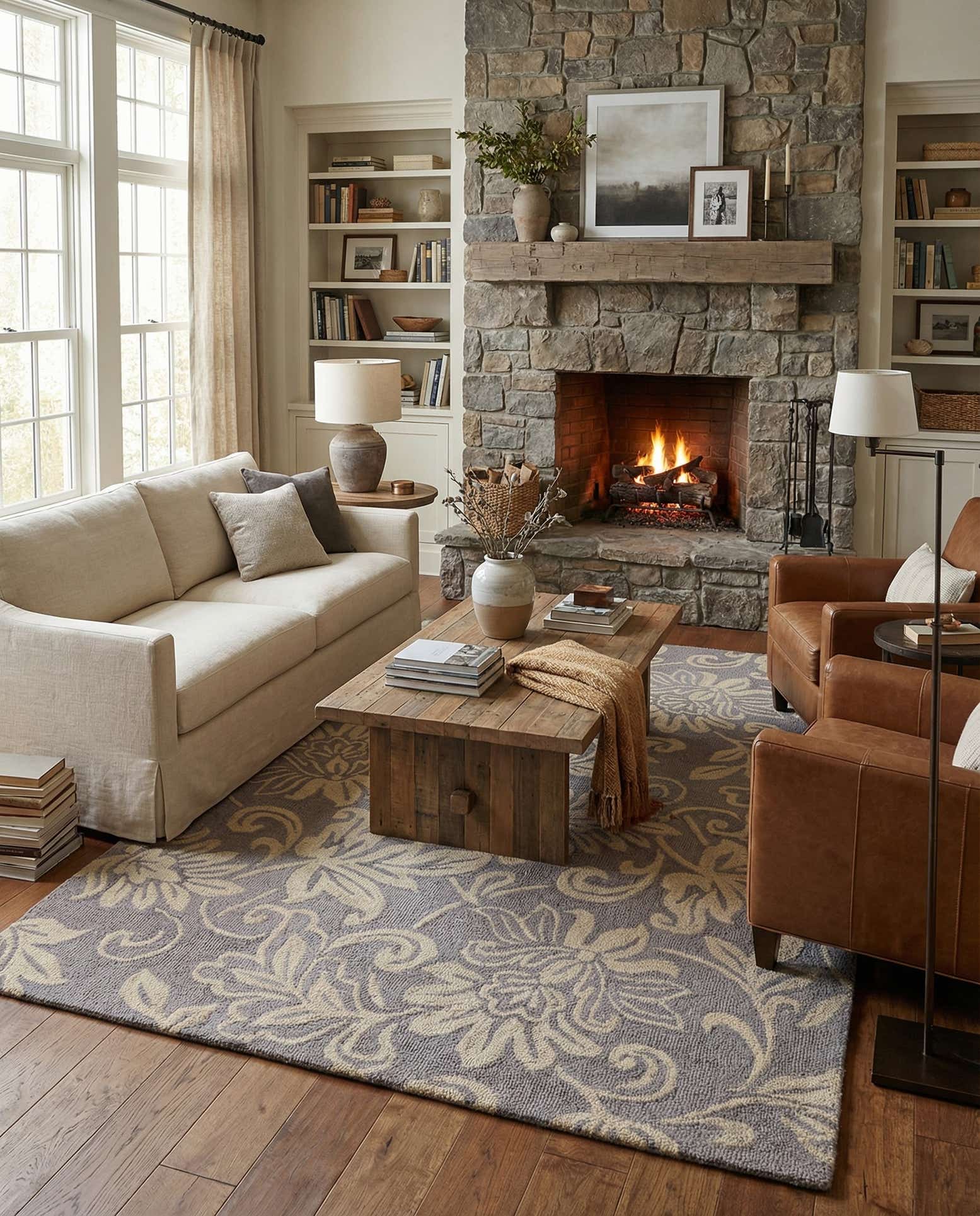 5' x 8' 1 Agra Wool Rug