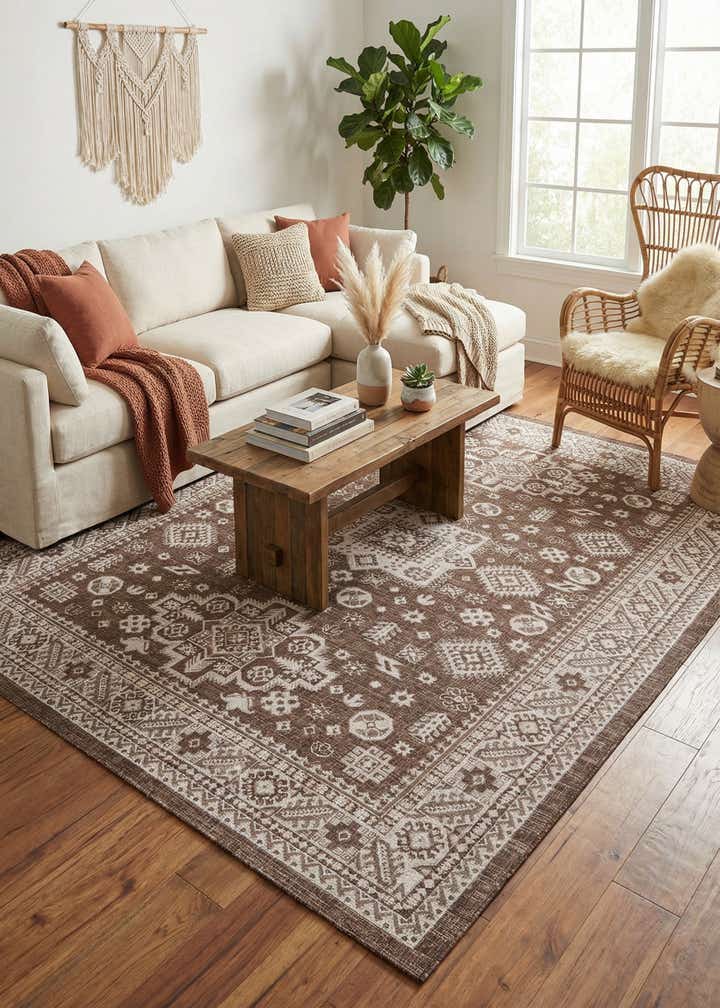 7' 10 x 11' Easy-Clean Aztec Indoor / Outdoor Rug