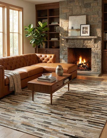 5' 1 x 8' 2 Cowhide - Patchwork Rug