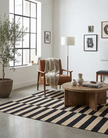 4' 3 x 5' 11 Hand Woven Kilim Modern Wool Rug