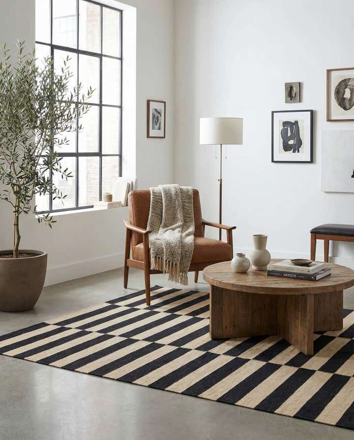 4' 3 x 5' 11 Hand Woven Kilim Modern Wool Rug