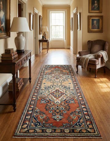 3' 7 x 13' Hamedan Runner Rug