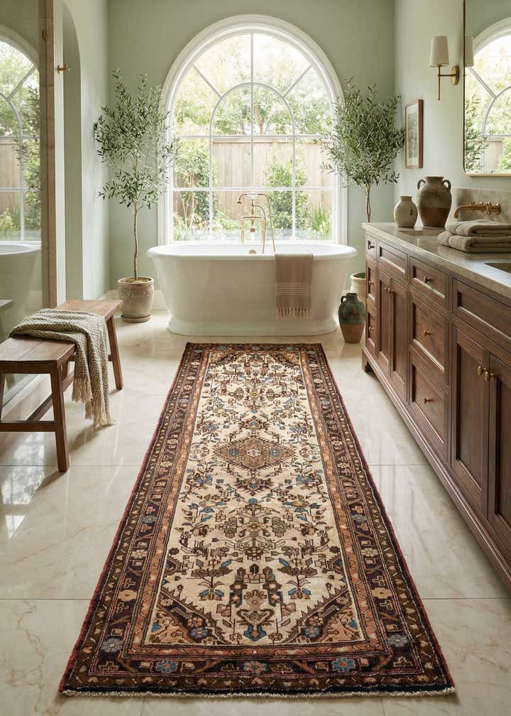 3' 5 x 9' 2 Ardabil Wool Runner Rug