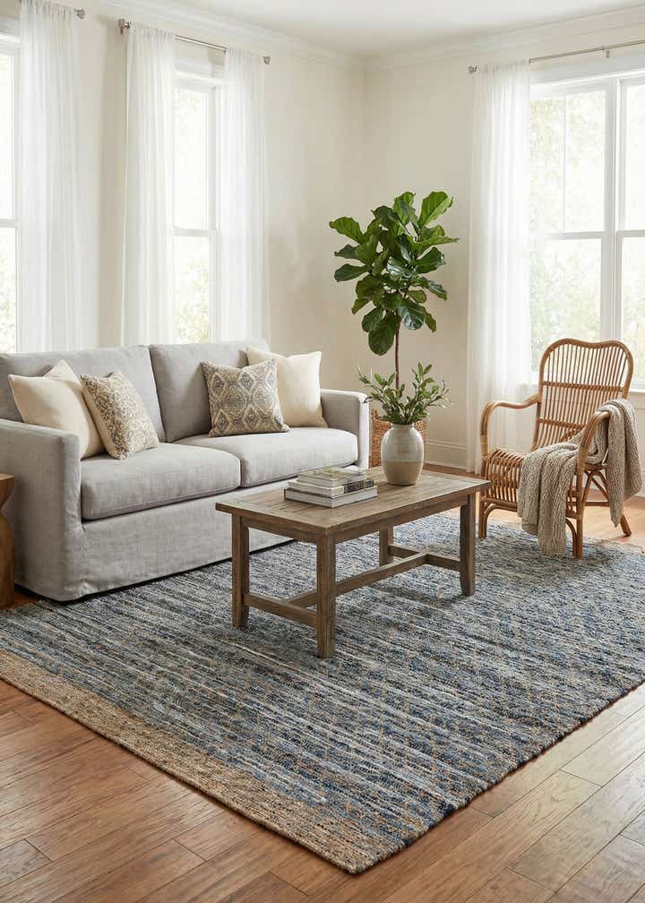 9' x 12' Hand Woven Chindi Trellis Rug
