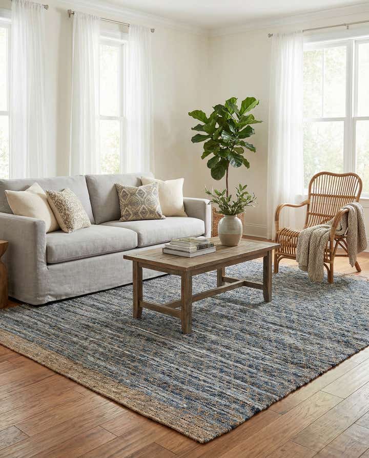 9' x 12' Hand Woven Chindi Trellis Rug
