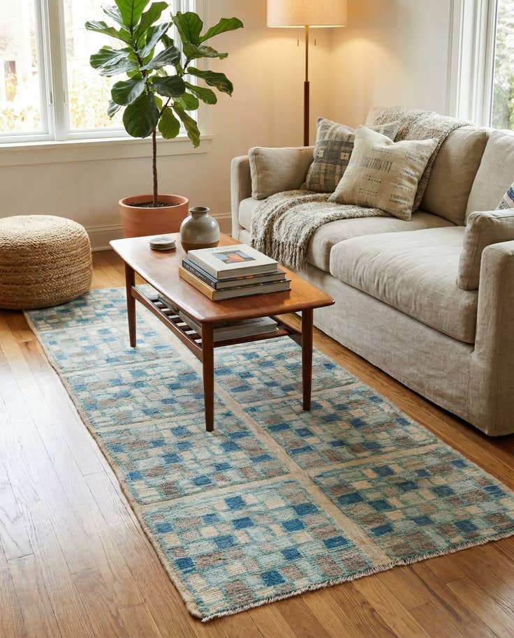 Detail image of 3' 9 x 9' 6 Hand Knotted Moroccan Wool Runner Rug