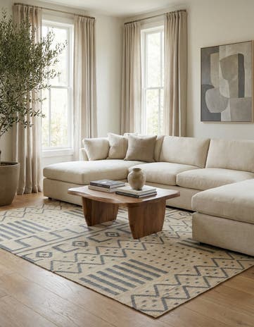 6' x 7' 6 Hand Woven Kilim Modern Wool Rug