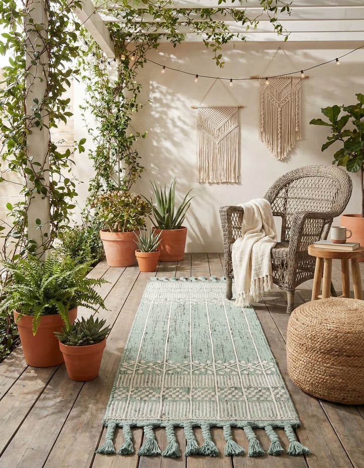 2' 2 x 6' 7 Easy-Clean Eco Bohemian Indoor / O...