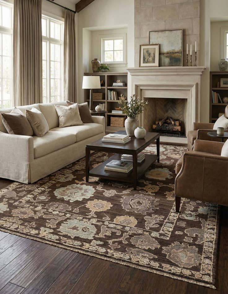 Detail image of 10' 3 x 14' 4 Hand Knotted Oushak Wool Rug