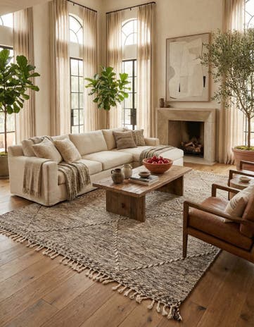 6' 6 x 10' 6 Hand Knotted Moroccan Wool Rug