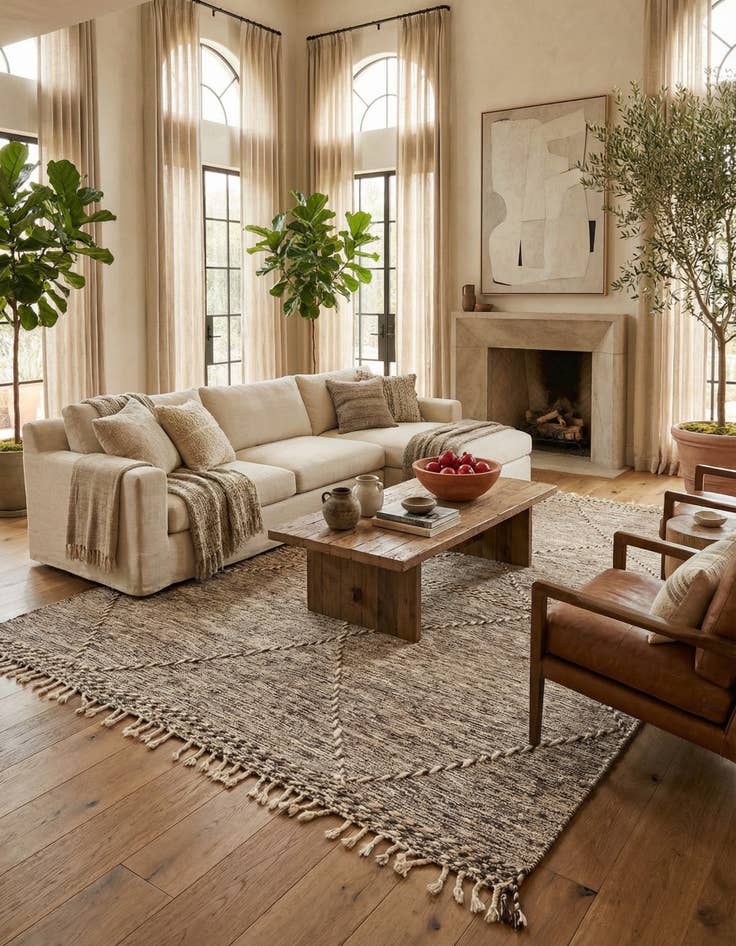 Detail image of 6' 6 x 10' 6  Hand Knotted Moroccan Wool Rug