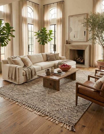 6' 6 x 10' 6 Hand Knotted Moroccan Wool Rug