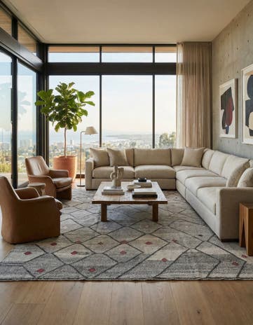 9' 1 x 12' Hand Woven Kilim Modern Wool Rug